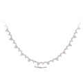 Detailansicht der S925 Sterling Silber Kette mit 5,2 mm Zirkon-Dreieck-Elementen - 925er Silber / Silber