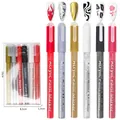 Set di 6 pennarelli acrilici per nail art in colori metallici e classici con scatola da 15cm - Set Classico 01-6 Pezzi
