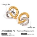 Pendientes de corazón retorcidos bicolor en acero inoxidable dorado y plata - 2.35cmx2.20cm / Oro y Plata