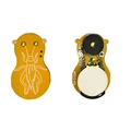 Peanut-shaped cricket noise prank device in yellow with cockroach graphic and battery view - Yellow Old Model (Clearance)