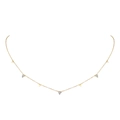 Chic gold titanium steel necklace with sparkling triangular pendants and crystals - Triangle (Zirconia)