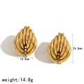 Orecchini a ventaglio ondulati dorati in acciaio con altezza 24,8 mm e larghezza 18,8 mm - Oro (TE60618-G)