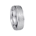 Minimalist 2mm silver stainless steel ring with a frosted sandblasted texture finish - US 5 / 6mm / Silver