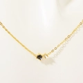 Collana in acciaio inossidabile placcato oro 18K con ciondoli in zircone blu e trasparente - Settembre Blu Profondo