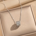 Polished silver cylinder pendant necklace with micro-inlay on a velvet jewelry box - Silver