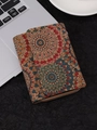 Bohemian mandala pattern faux leather wallet with multi-card slots and metal zipper - Short Tri-fold Style F