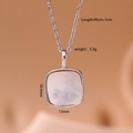 Collana con pendente quadrato in madreperla argento con dimensioni e peso inclusi - Conchiglia Bianca Argento