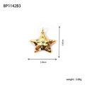 Golden star pendant with multicolor zircons, 2.47cm x 2.46cm, weight 3.08g, model BP1142B3 - Gold Multicolor Zirconia Large Star