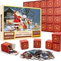 Christmas Advent Calendar Puzzle 1008 Pieces 24 boxes with Santa Claus and Snowman Design - Style sd12 (70x50cm)