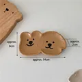 Cartoon bear and dog ceramic dip sauce dish in camel brown color with 14x8cm size - Brown Bear & Dog Double Jointed Dish