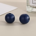 Deep blue 16mm lacquered wooden beads with smooth finish for jewelry making - Dark Blue
