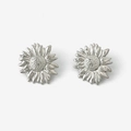 Orecchini a perno a girasole in argento minimalisti con finitura a specchio metallica - Girasole / Girasole Argento
