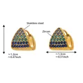 Dettagli di orecchini a triangolo in oro acciaio con zirconi blu sfumati lucidi - Oro Zircone Blu Scuro