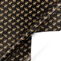 Elegant black gift wrapping paper featuring metallic bronze deer patterns for Christmas - Style 6 / 50x70cm