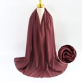 Solid wine red pearl chiffon scarf for women with lightweight draping texture - Burgundy