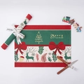 Christmas placemat with red and green reindeer motifs for holiday table decoration - 35*180cm / Elk Green (Velvet Feel)