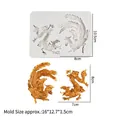 White silicone mold with Chinese dragon and phoenix patterns for cake fondant and resin - B166 / Gray