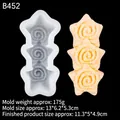Molde de silicona con espiral de estrella para mousse de chocolate y jabón artesano - Triple Estrella de Cinco Puntas (B452)