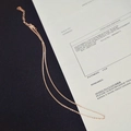 Minimalist rose gold titanium steel chain necklace shown with an elegant sales receipt - O Chain / 40+5cm / Rose Gold