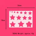 Detail of 26x18cm white plastic stencil with star patterns for DIY cake coffee painting - Pink Star Template 78046