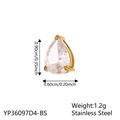 Gold-plated stainless steel teardrop pendant with clear cubic zirconia stone - April White (Diamond/Crystal Color) / Gold