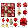 Set di 40 decorazioni natalizie rosse e oro con forme di cuore, casa e stella - Casa dell'Amore Rosso e Oro 40 Pezzi