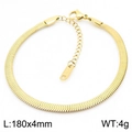 Bracciale a catena serpente in acciaio al titanio dorato con dimensioni 180x4mm - Oro Medio (4mm)
