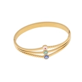 Pulsera dorada de tres capas en acero inoxidable con dijes de ojo turco de varios colores - Estilo de Ojo Apilado de Triple Capa (5#)