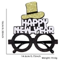 Glitzernde schwarze Happy New Year Brille mit goldenem Partyzylinder Dekoration - Happy New Year Zylinder Stil