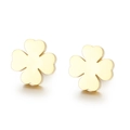 Elegant gold-finished clover stud earrings with minimalist hollow-out floral design - Gold Clover (KE71053-Z)