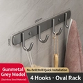 Appendiabiti a 4 ganci in acciaio inossidabile grigio canna di fucile da 280mm per bagno - 28cm / 4 Ganci - Grigio Canna di Fucile
