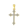Pendente a croce dorata con pavé di zirconi cubici scintillanti per collane - Stile 3 / Oro