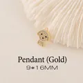 Ciondolo a forma di barboncino dorato con zirconi bianchi intarsiati, misura 9x16MM - Pezzo Singolo / Oro
