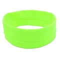 Close-up of neon green elastic sports headband with high-stretch breathable fabric - Fluorescent Green