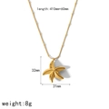 Collana con ciondolo a stella marina in acciaio inossidabile dorato 18K e zirconi - Collana con Ciondolo a Stella Marina (TN3388)
