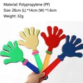 Lot de grands clap-clap mains en plastique coloré de 28cm en vert jaune rouge bleu - Sans Smiley (Standard) / 28cm