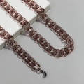 Durchscheinende dunkelkaffeebraune Acryl-Brillenkette mit schwarzen Silikonschlaufen - Transparentes Kaffee