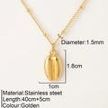 Collana con ciondolo a conchiglia in acciaio inossidabile dorato con misure dettagliate - Conchiglia(1562) / Oro