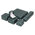 Dark green leather jewelry box set with gold clasps for rings and necklaces - Dark Green