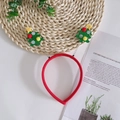 Weihnachtshaarreif mit grünen Filzbäumen an Federn und festlichen bunten Ornamenten - Kleiner Grüner Weihnachtsbaum