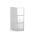 Organizzatore desktop bianco a tre strati con cassetti trasparenti e maniglie bianche - Verticale 3 Scomparti / Bianco