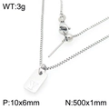 Silver square box chain necklace featuring a rectangular pendant with engraved letter Y - Silver Letter Y Style (KN293691-Z)