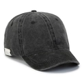 Gorra de béisbol retro de algodón lavado gris oscuro con visera corta para hombre y mujer - Ajustable / Negro