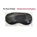 Black silk-like sleep eye mask with no nose bridge in individual packaging - Individually Packaged No Nose Pad Style