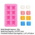 Pink silicone mold for heart pill shapes with small colorful resin finished pieces - 1# B1077 Square Tablet / Pink