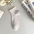Light grey cotton mesh socks for men with breathable ribbed texture for summer - One Size / Light Gray