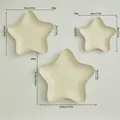 Set of 3 cream star-shaped iron serving trays in small, medium, and large sizes - Three-Piece Set / Cream