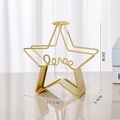 Jarrón de hierro dorado en forma de estrella con tubo de vidrio y letras de Love - Estrella-Oro