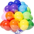 Mix of 10-inch colorful matte latex balloons in red orange yellow and purple for party deco - 20 Pieces Set / Random Mixed Colors