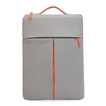 Funda para portátil gris claro minimalista con asas naranjas y tejido de poliéster resistente - 11/12 Pulgadas / Gris
